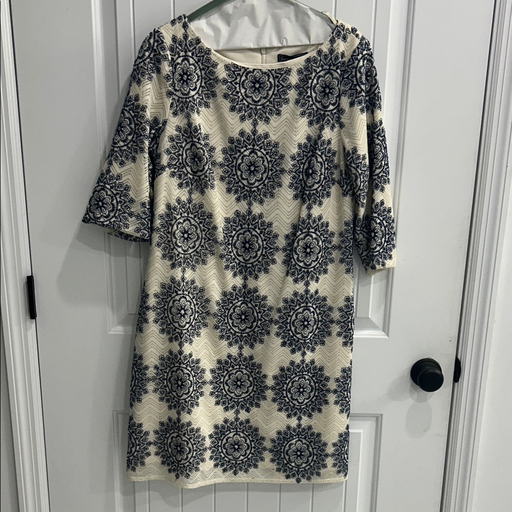 Jessica Howard Navy and Cream Floral Dress